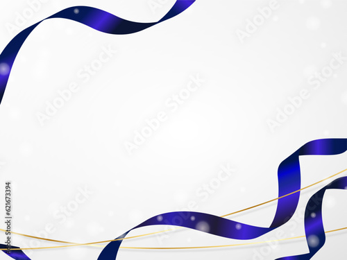 サテンリボンとゴールドラインのフレーム背景