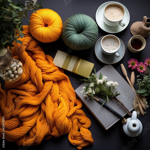 colorful yarn, generative ai