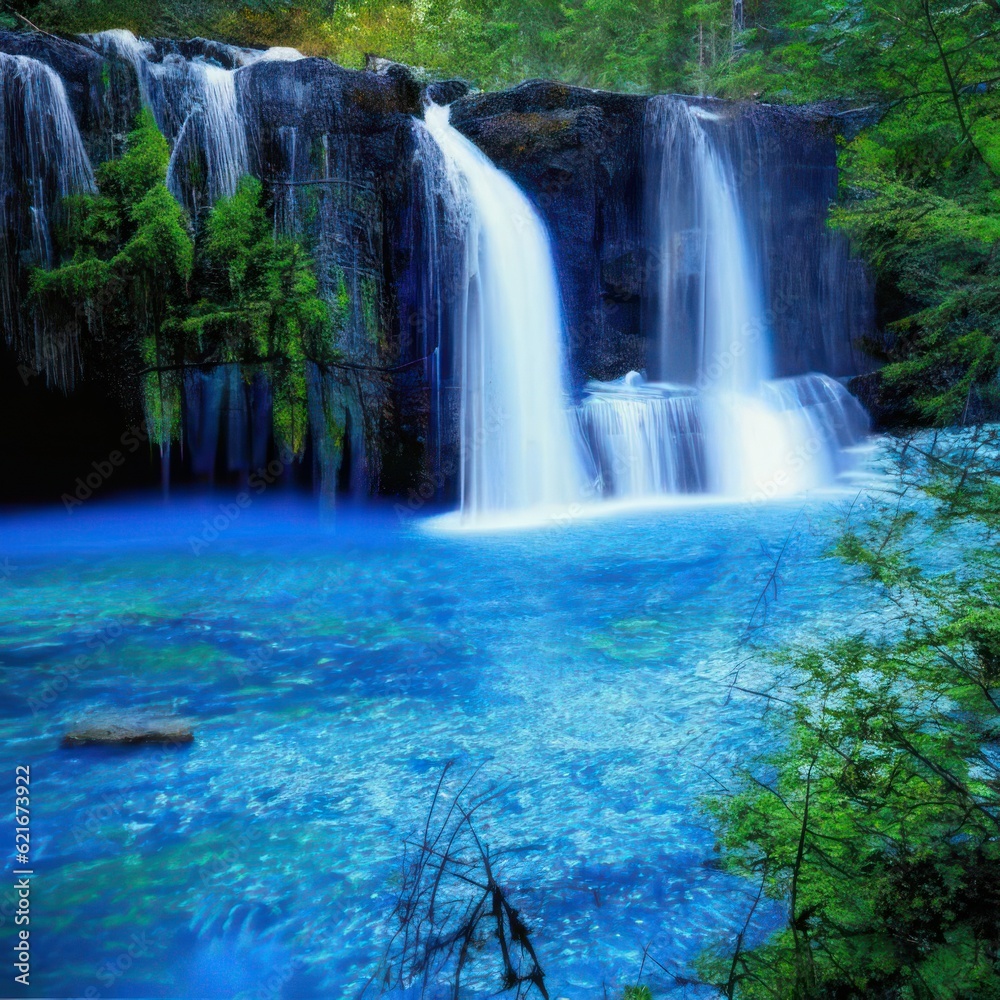 Waterfall. Image created by AI Waterfall. Image created by AI