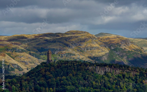 Landscape and Wallace Monument, Stirling, Scotland