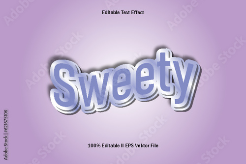 Sweety Editable Text Effect Emboss Cartoon Gradient Style