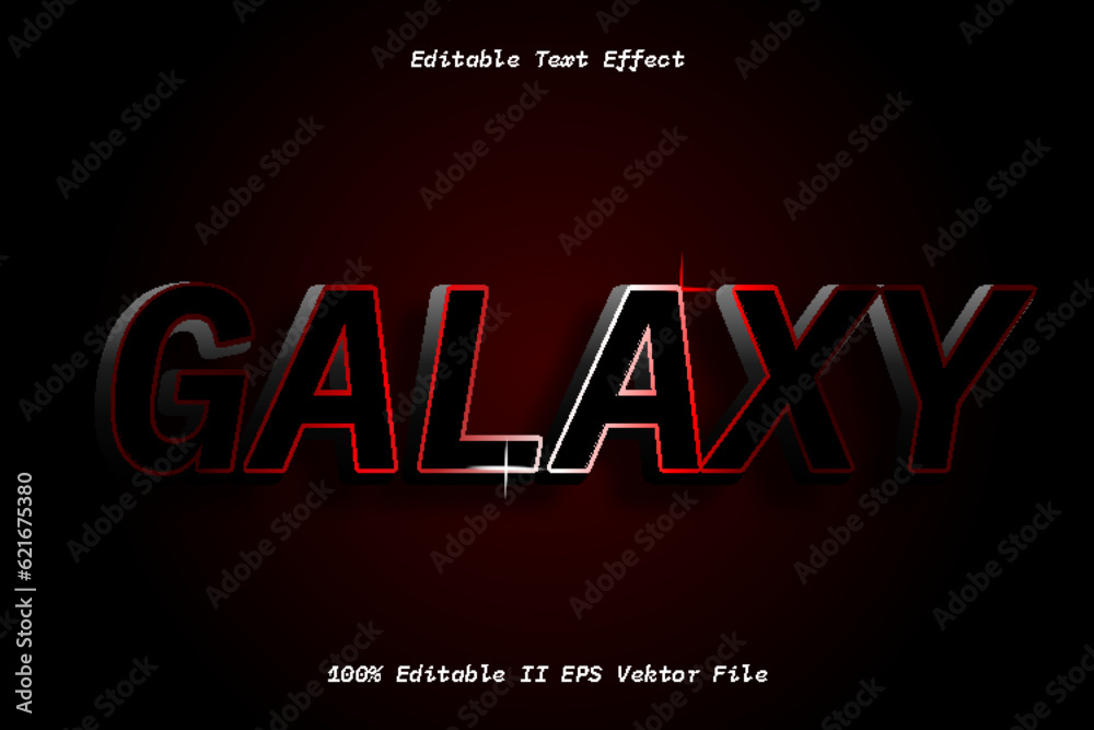 Galaxy Editable Text Effect 3d Emboss Cartoon Style