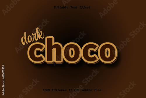 Dark Choco Editable Text Effect 3d Emboss Cartoon Gradient Style