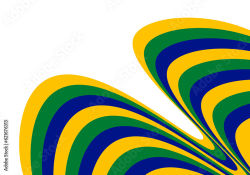 Abstract wavy pattern background brazil colors. Vector illustration