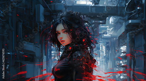 anime girl metal robot cyberpunk