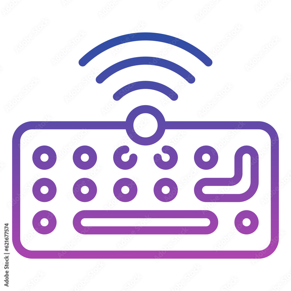 wireless keyboard icon, line gradient icon style wireless keyboard icon, line gradient icon style