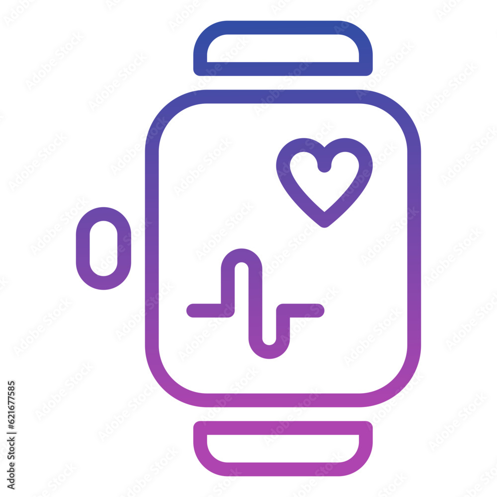 smart watch icon, line gradient icon style