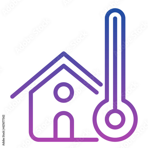 thermostat icon, line gradient icon style