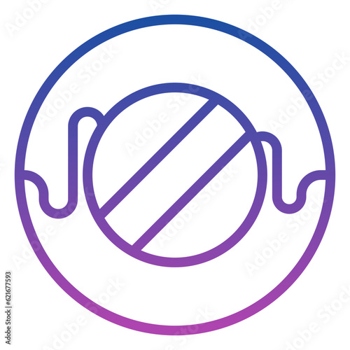 mute icon, line gradient icon style