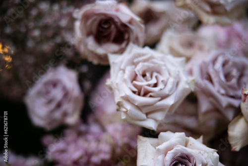 Beautiful Natural Rose Flowers Wedding Events Staircase Arch Chuppah Ceremony Reception Flower Event Hydrangea Garden Botanical Natural Table Settings