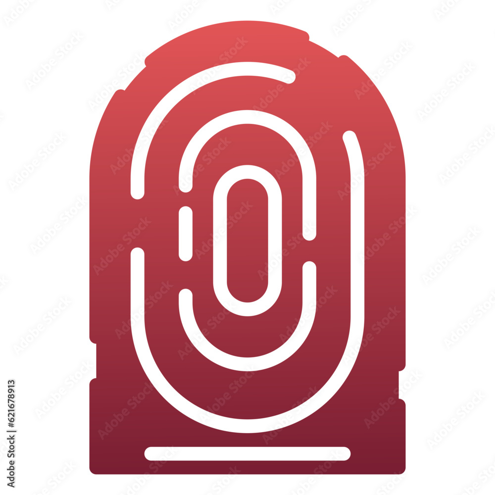 fingerprint icon, gradient glyph icon style