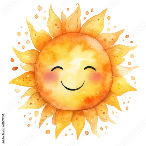 Watercolor Cute Sun
