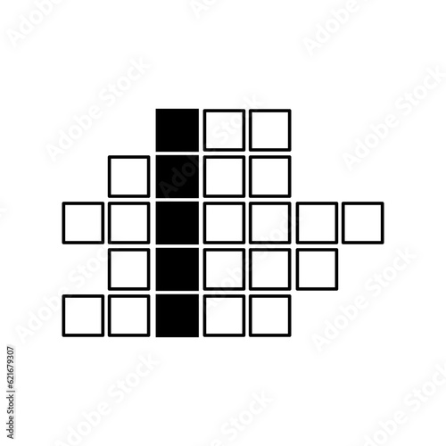 Crossword with password simple line vector icon. flat illustration on white background..eps