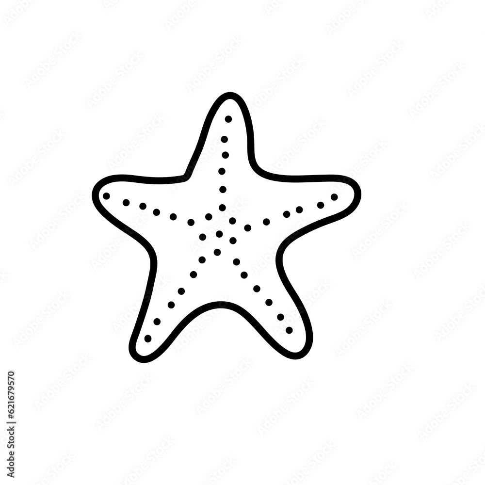 Starfish simple flat icon illustration on white background..eps Starfish simple flat icon illustration on white background..eps