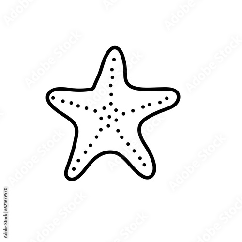 Starfish simple flat icon illustration on white background..eps