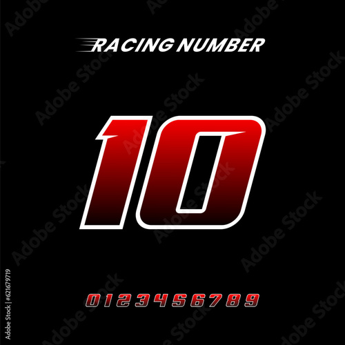 Racing Number Design Vector Template