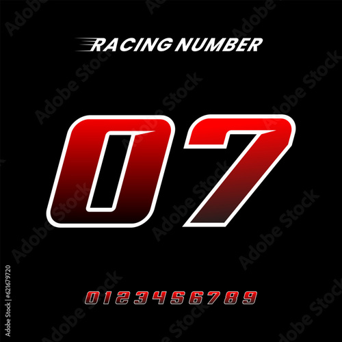 Racing Number Design Vector Template
