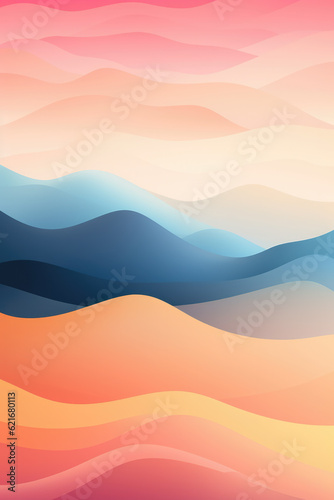 Layered Gradient Mountains Abstract Background © LadyAI