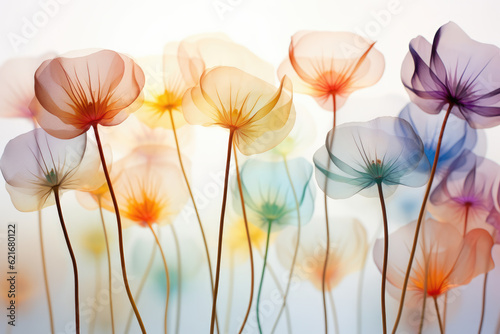 Beautiful Ethereal Flowers Abstract Background © LadyAI