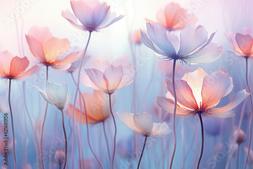Beautiful Ethereal Flowers Abstract Background