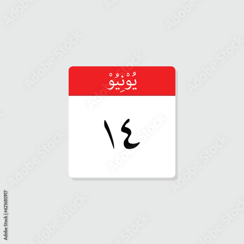 14 june icon with white background, calender icon