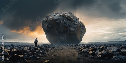 Foto Man and Giant rock