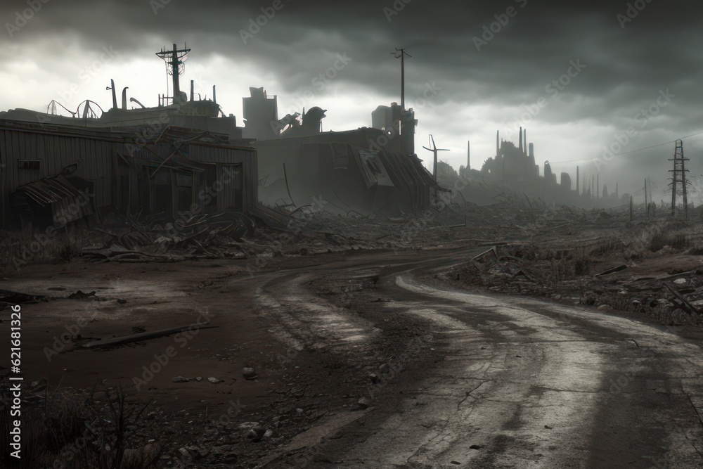 Fototapeta premium post apocalypse landscape