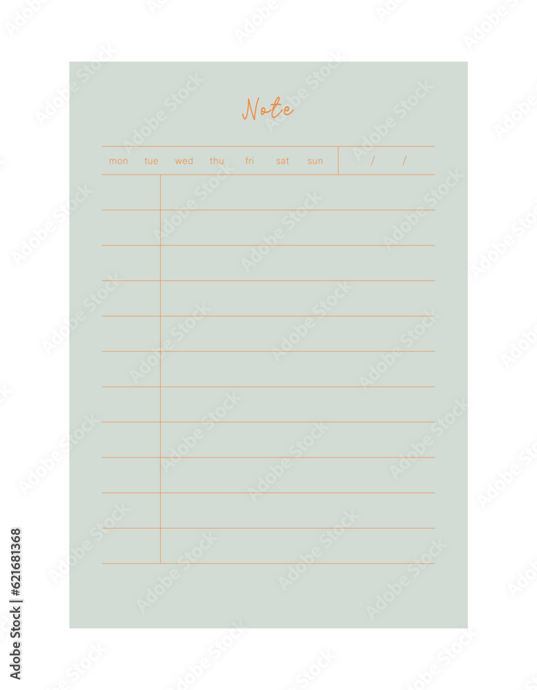 Note planner. (Sky) Note planner. (Sky)