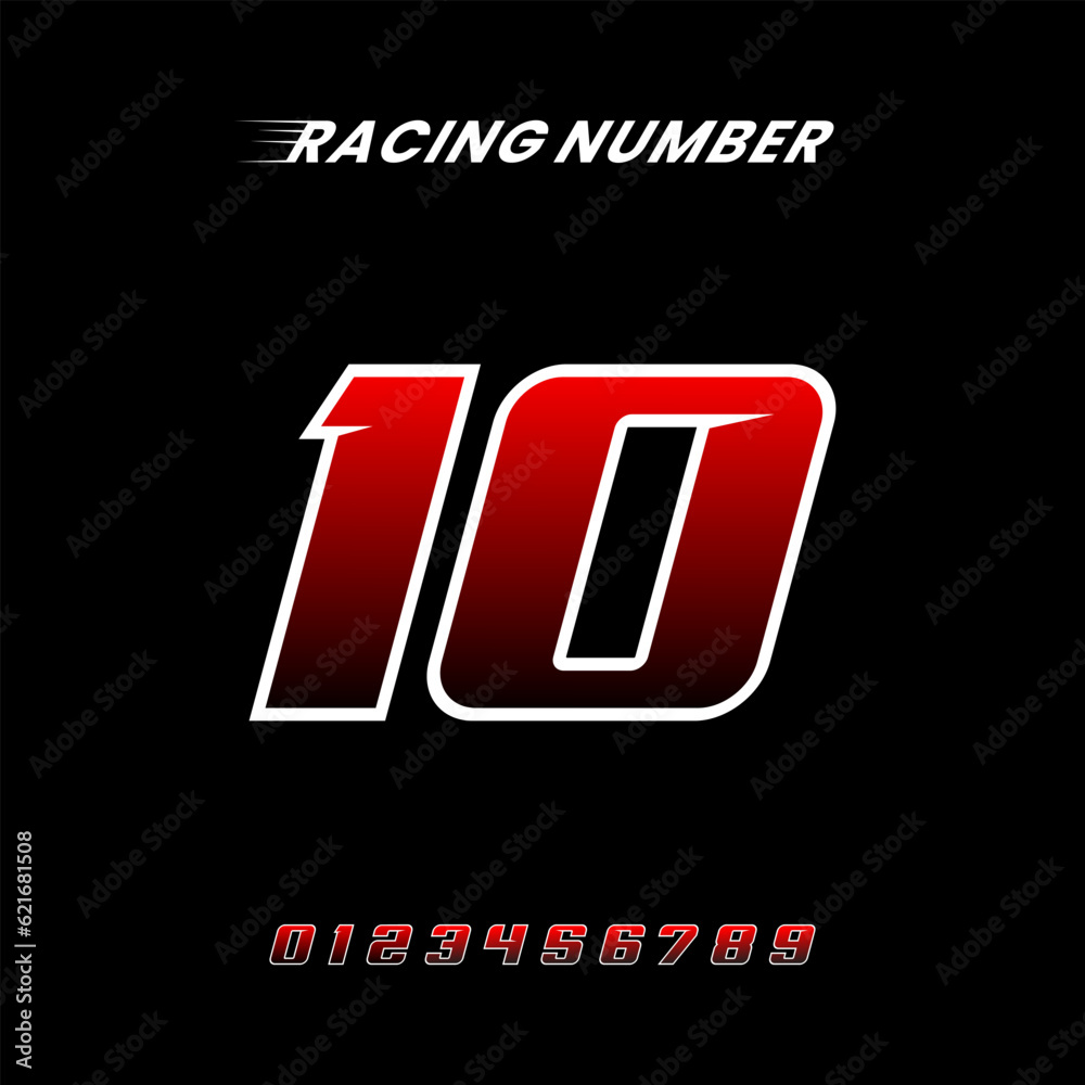 Racing Number 01 Design Vector Template Racing Number 01 Design Vector Template