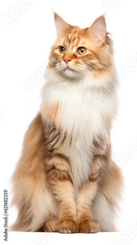 LaPerm cat sitting on white background