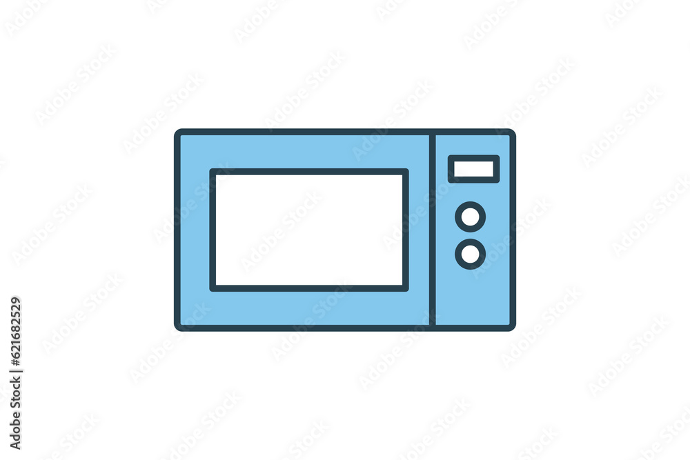 Microwave icon. icon related to element of bakery, electronic device. Flat line icon style design. Simple vector design editable
