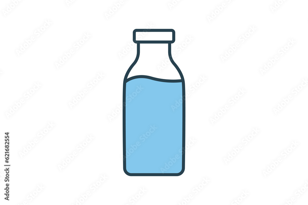 Dairy icon. icon related to element of bakery, drink. Flat line icon style design. Simple vector design editable