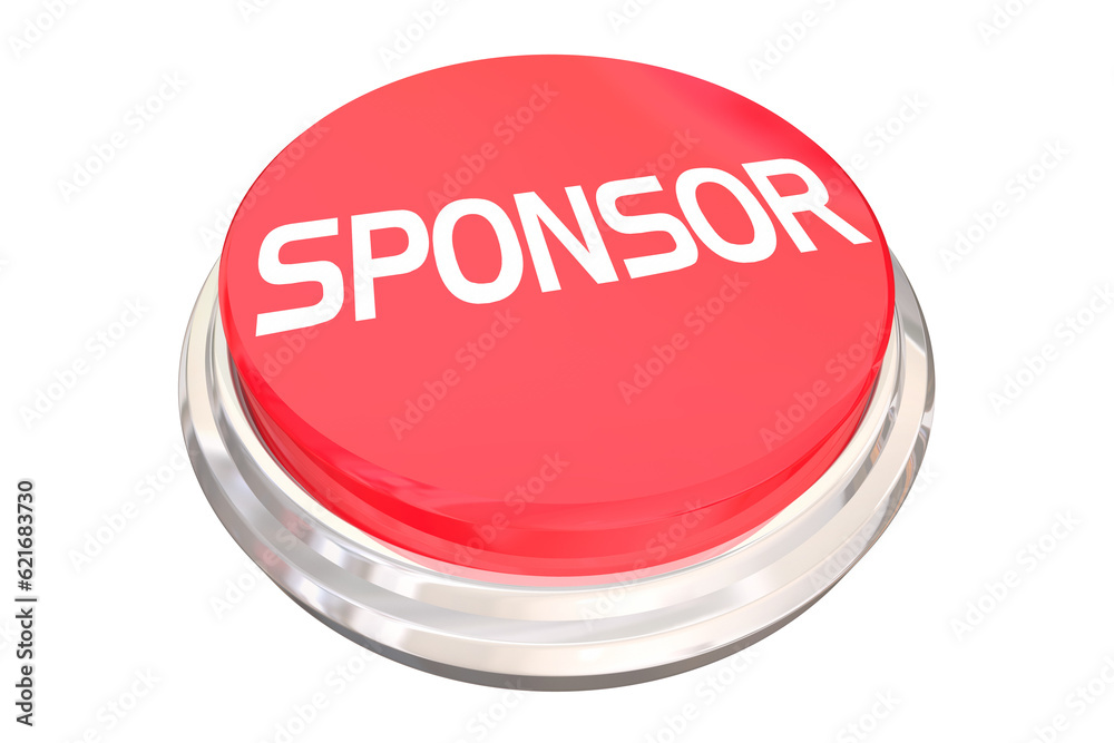 Sponsor Button Opportunity Easy Simple Red Sponsorship Advertise Support 3d Illustration Sponsor Button Opportunity Easy Simple Red Sponsorship Advertise Support 3d Illustration