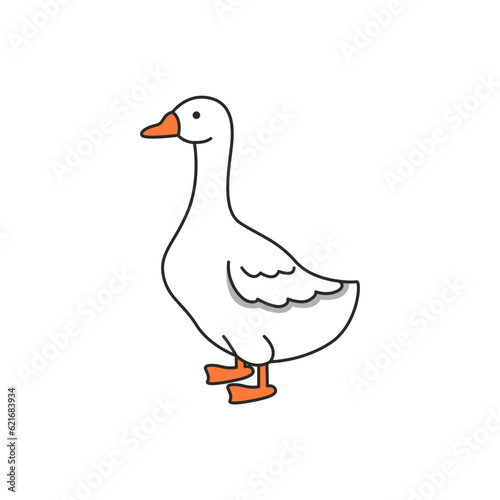 goose isolated on white background. vector illustration.