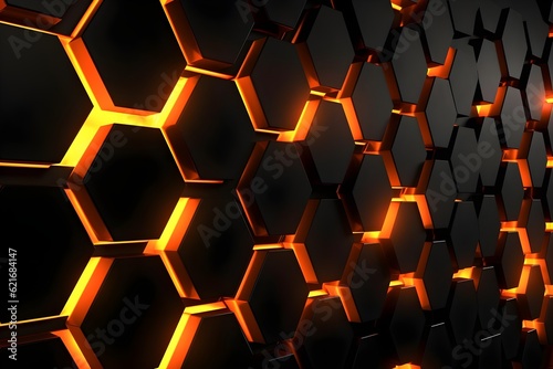 ハニカムデザインの背景　with generative ai