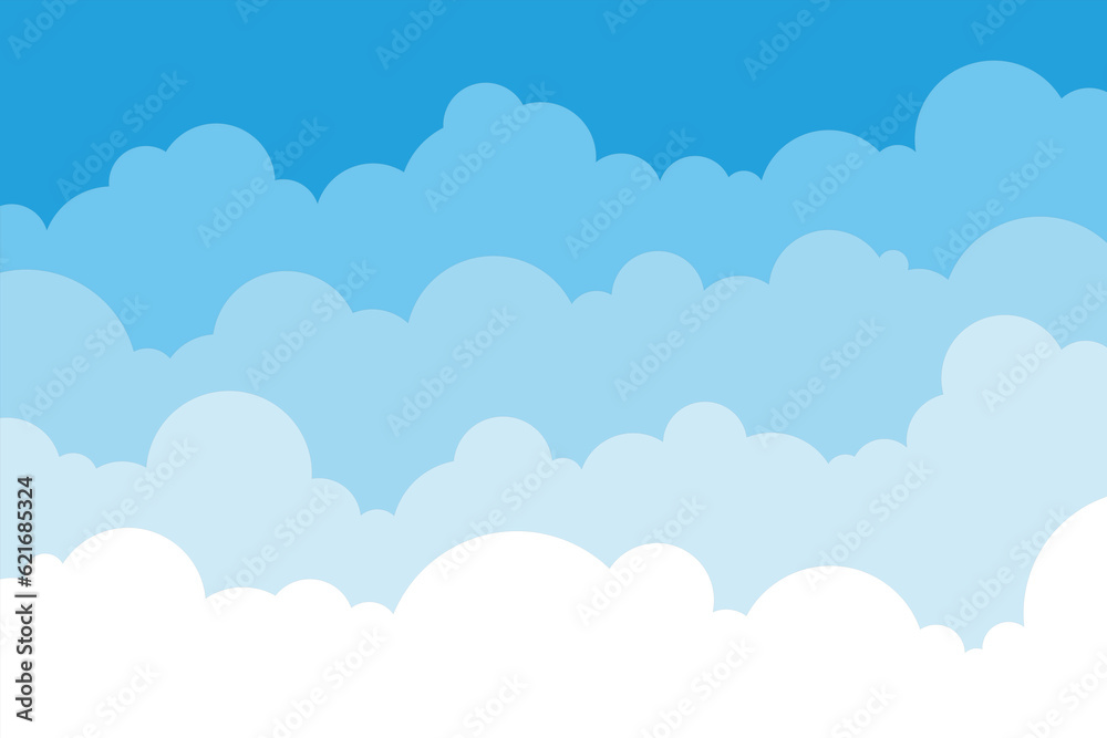 Beautiful Sky and Cloud. Suitable for your project, flyers, postcards, web banners. Vector illustration flat design. 