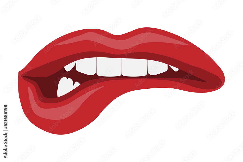mouth biting vector png