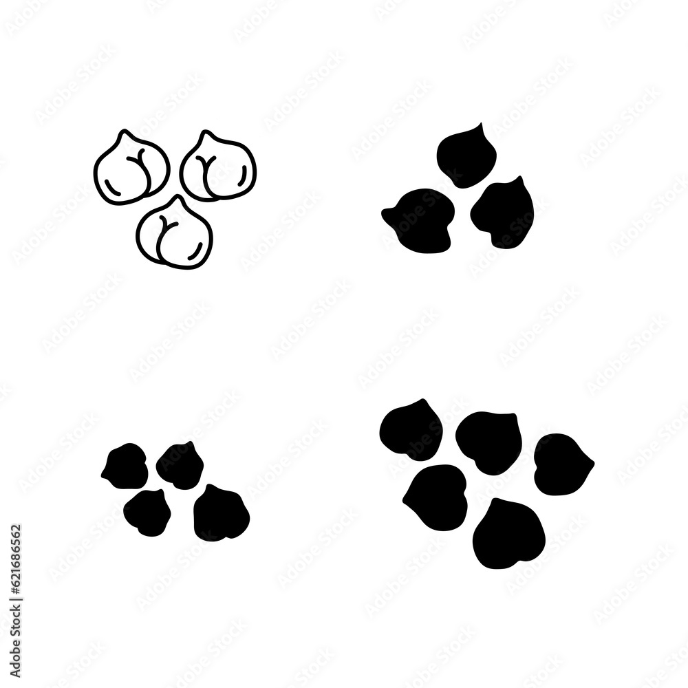 Fototapeta premium chickpeas hummus icon set,chickpeas hummus icon vector illustration on white background..eps