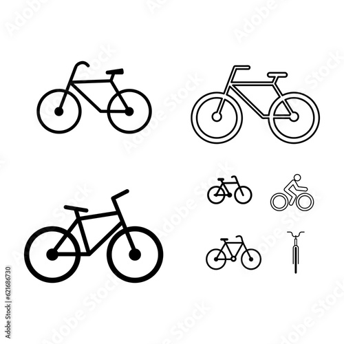bike bicycle icon set, Bicycle sign vector flat illustration on white background.