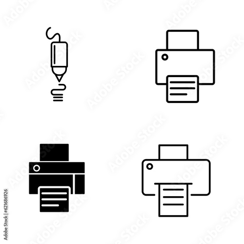 vector printer icon set, Printer vector icons set. Illustration 