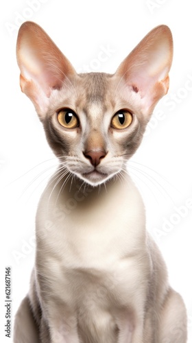 a sphynx Oriental Shorthair cat is looking at the camera © Ismail