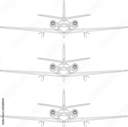 The pattern of the airplane Citation Bravo vector