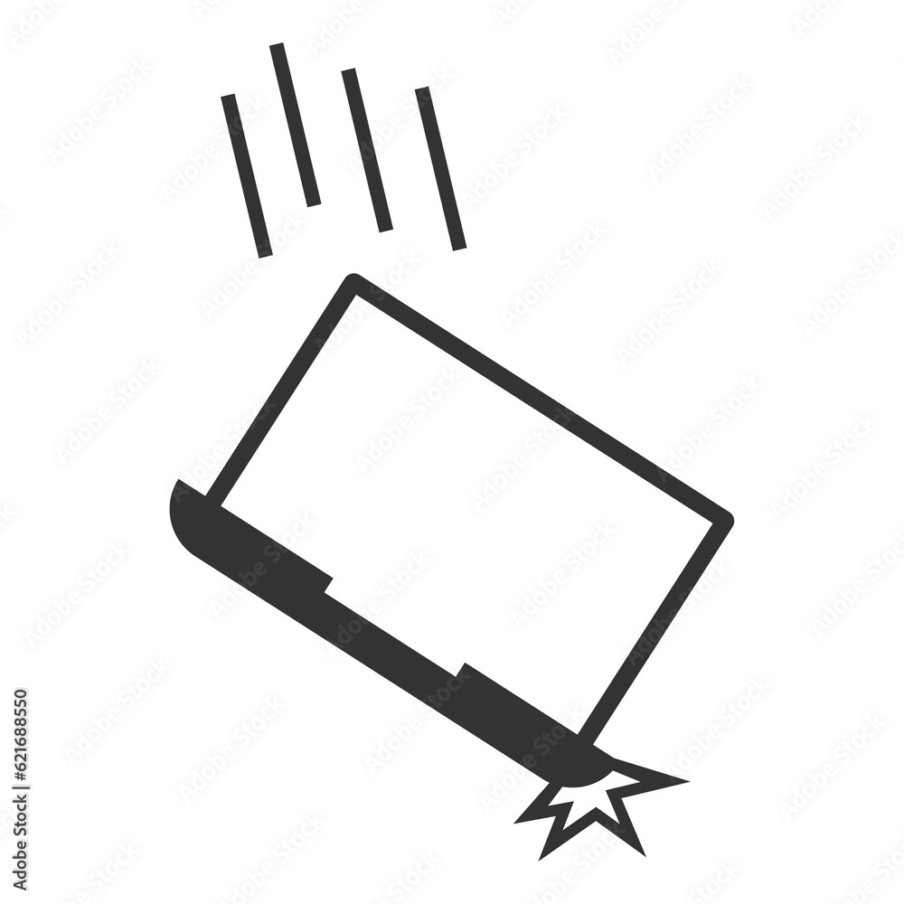 Vector illustration of laptop fell icon in dark color and transparent background(PNG). Vector illustration of laptop fell icon in dark color and transparent background(PNG).
