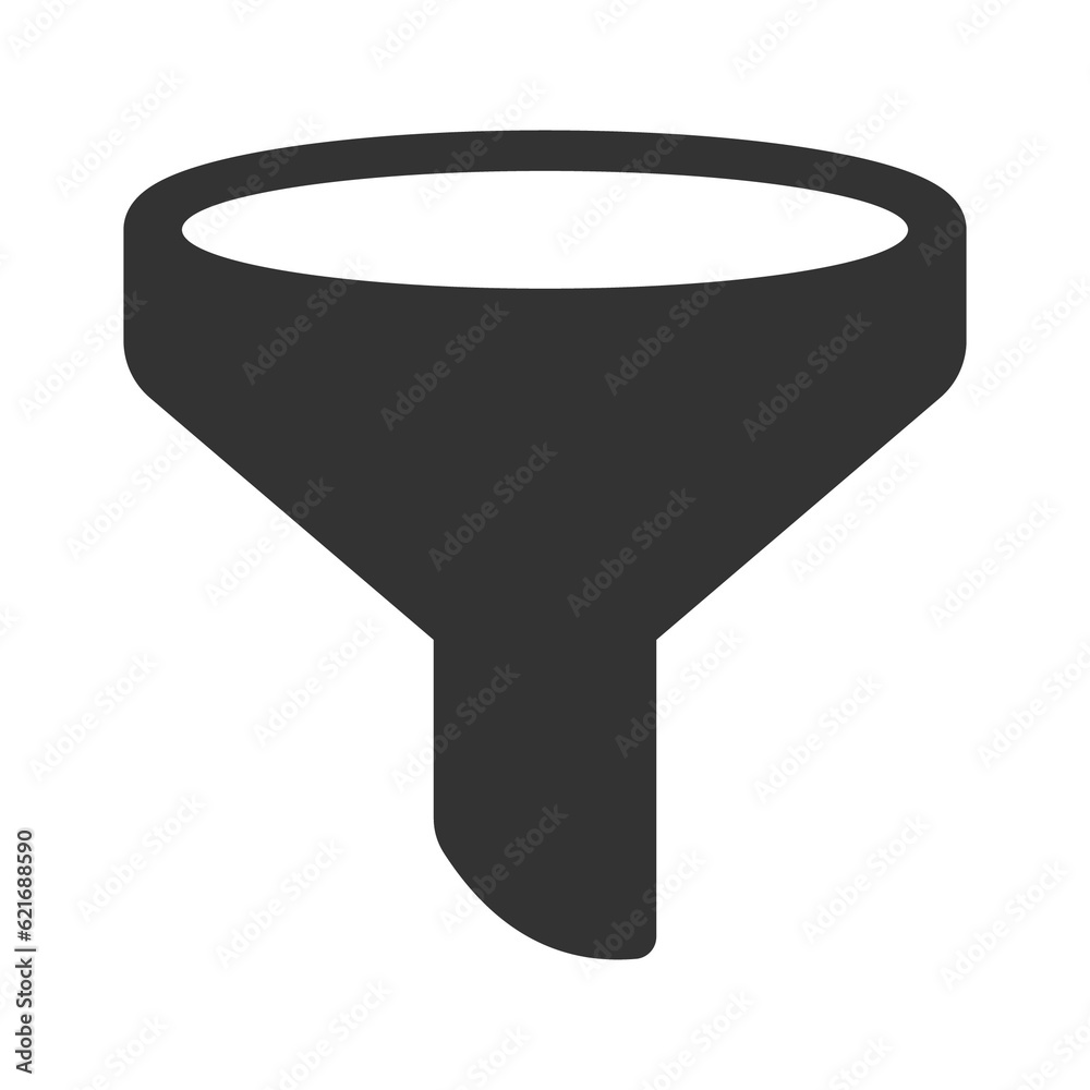 Vector illustration of filter icon in dark color and transparent background(PNG). - obrazy, fototapety, plakaty 