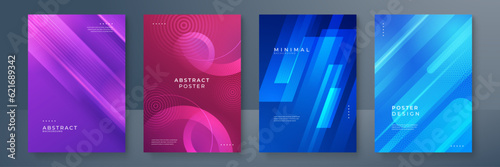 Canvas Print Vector colorful abstract geometric poster