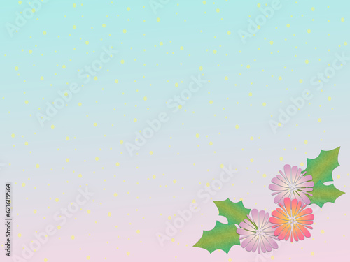 floral pastel background with leaves