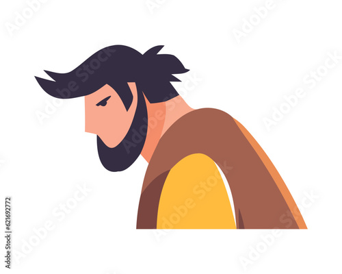cartoon bearded man avatar icon