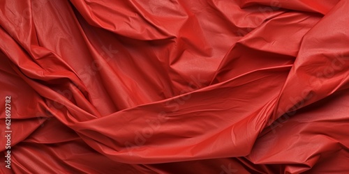 Red wrinkled paper pattern background. AI Generated