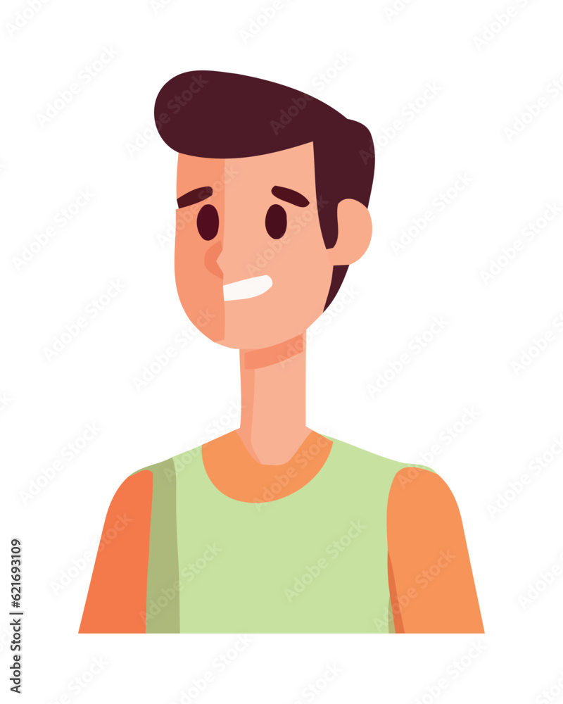 Smiling boy in cheerful illustration