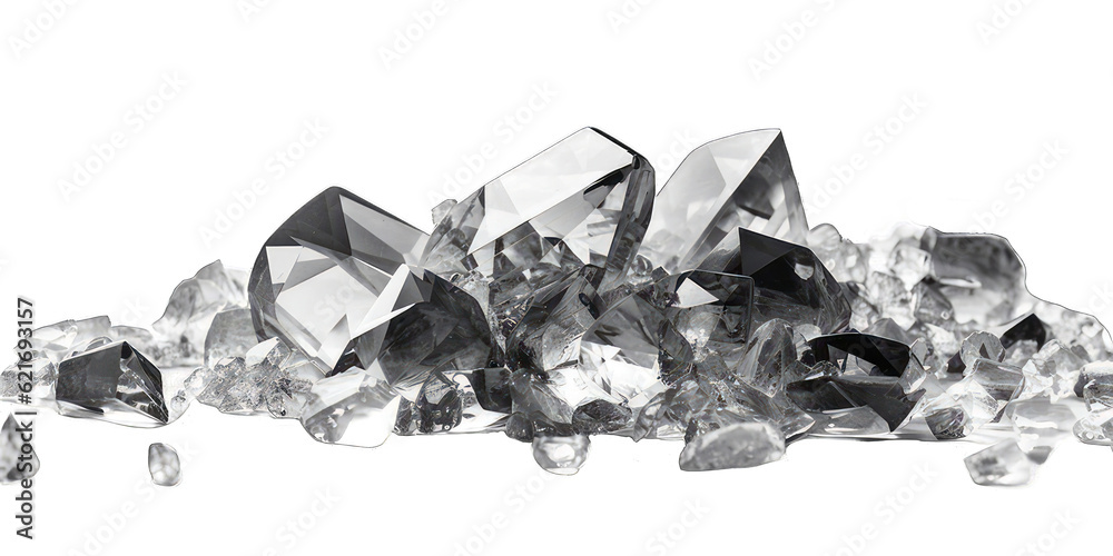 Crystal isolated on transparent background. Rock quartz crystal stone - obrazy, fototapety, plakaty 